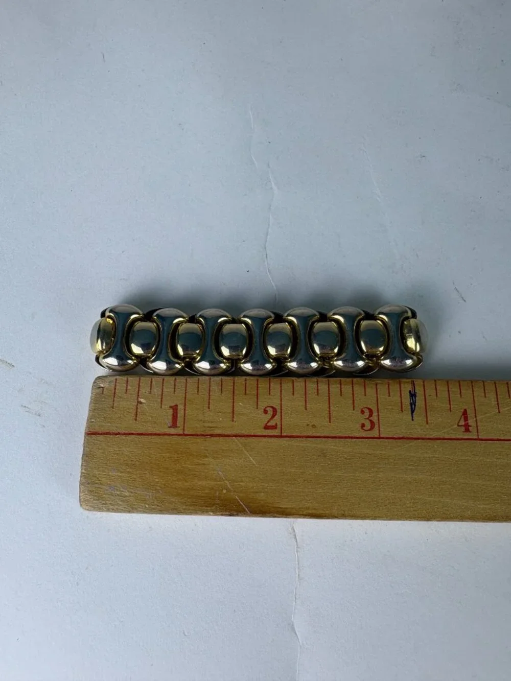 Vintage Two-Tone Chunky Link Bracelet Gold Silver
